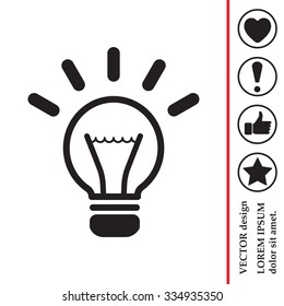 light sign ideas (lightbulb), web icon. vector design