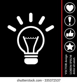 light sign ideas (lightbulb), web icon. vector design