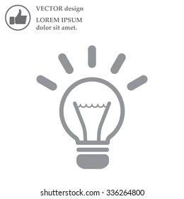 light sign ideas (lightbulb), web icon. vector design