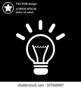 light sign ideas (lightbulb), web icon. vector design