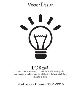 light sign ideas (lightbulb), web icon. vector design