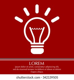 light sign ideas (lightbulb), web icon. vector design