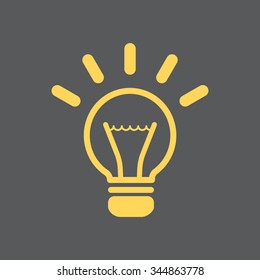 light sign ideas (lightbulb), web icon. vector design