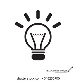 light sign ideas (lightbulb), web icon. vector design