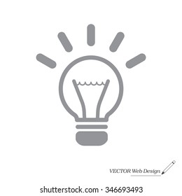 light sign ideas (lightbulb), web icon. vector design