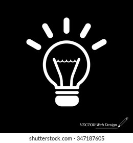 light sign ideas (lightbulb), web icon. vector design