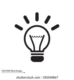 light sign ideas (lightbulb), web icon. vector design