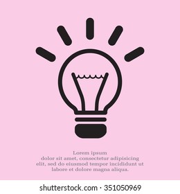 light sign ideas (lightbulb), web icon. vector design