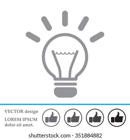 light sign ideas (lightbulb), web icon. vector design