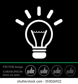 light sign ideas (lightbulb), web icon, vector design
