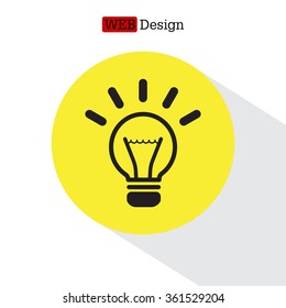 light sign ideas (lightbulb), web icon. vector design