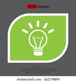 light sign ideas (lightbulb), web icon. vector design