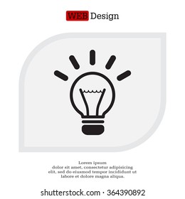 light sign ideas (lightbulb), web icon. vector design