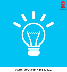 light sign ideas (lightbulb), web icon. vector design