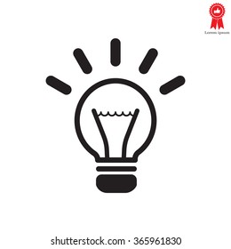 light sign ideas (lightbulb), web icon. vector design