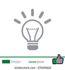 light sign ideas (lightbulb), web icon. vector design