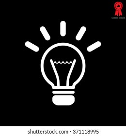 light sign ideas (lightbulb), web icon. vector design