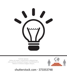 light sign ideas (lightbulb), web icon. vector design