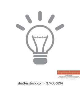 light sign ideas (lightbulb), web icon. vector design