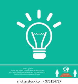 light sign ideas (lightbulb), web icon. vector design