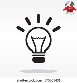 light sign ideas (lightbulb), web icon. vector design
