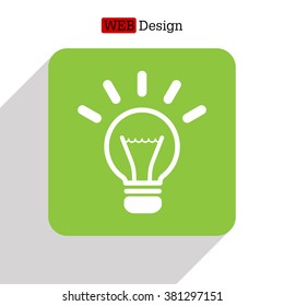 light sign ideas (lightbulb), web icon. vector design