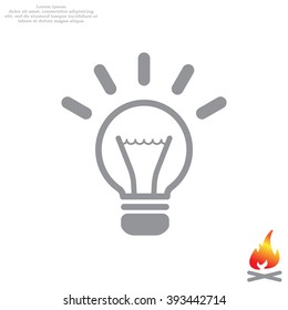 light sign ideas (lightbulb), web icon. vector design