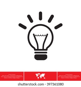 light sign ideas (lightbulb), web icon. vector design