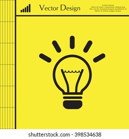 light sign ideas (lightbulb), web icon. vector design