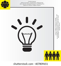 light sign ideas (lightbulb), web icon. vector design