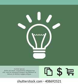 light sign ideas (lightbulb), web icon. vector design