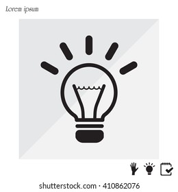 light sign ideas (lightbulb), web icon. vector design