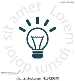 light sign ideas (lightbulb), web icon. vector design