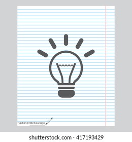 light sign ideas (lightbulb), web icon. vector design