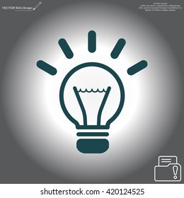 light sign ideas (lightbulb), web icon. vector design