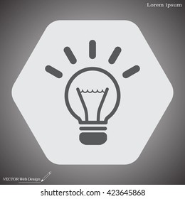 light sign ideas (lightbulb), web icon. vector design