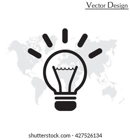 light sign ideas (lightbulb), web icon. vector design