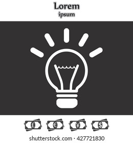 light sign ideas (lightbulb), web icon. vector design