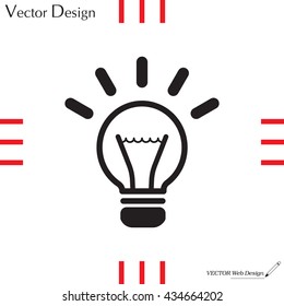 light sign ideas (lightbulb), web icon. vector design