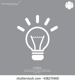 light sign ideas (lightbulb), web icon. vector design