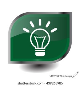 light sign ideas (lightbulb), web icon. vector design