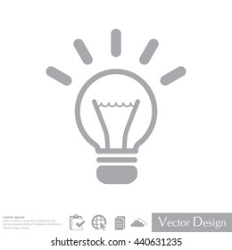 light sign ideas (lightbulb), web icon. vector design
