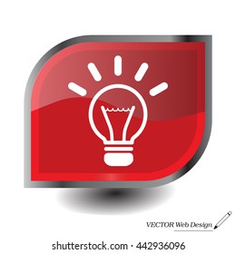 light sign ideas (lightbulb), web icon. vector design
