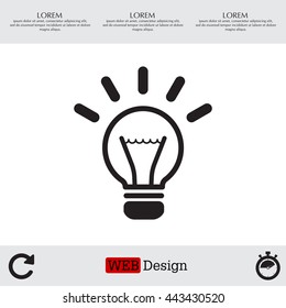 light sign ideas (lightbulb), web icon. vector design
