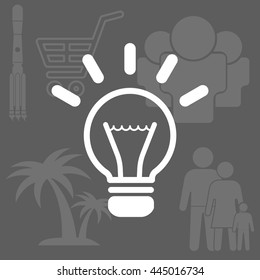 light sign ideas (lightbulb), web icon. vector design