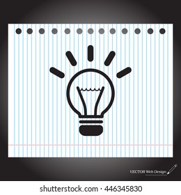 light sign ideas (lightbulb), web icon. vector design