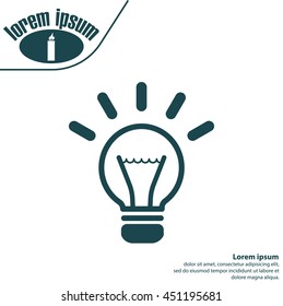 light sign ideas (lightbulb), web icon. vector design