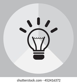 light sign ideas (lightbulb), web icon. vector design