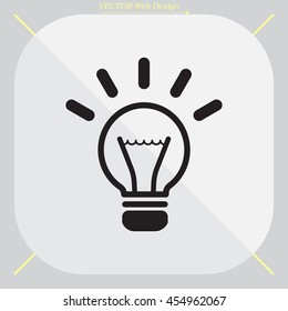 light sign ideas (lightbulb), web icon. vector design