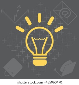 light sign ideas (lightbulb), web icon. vector design